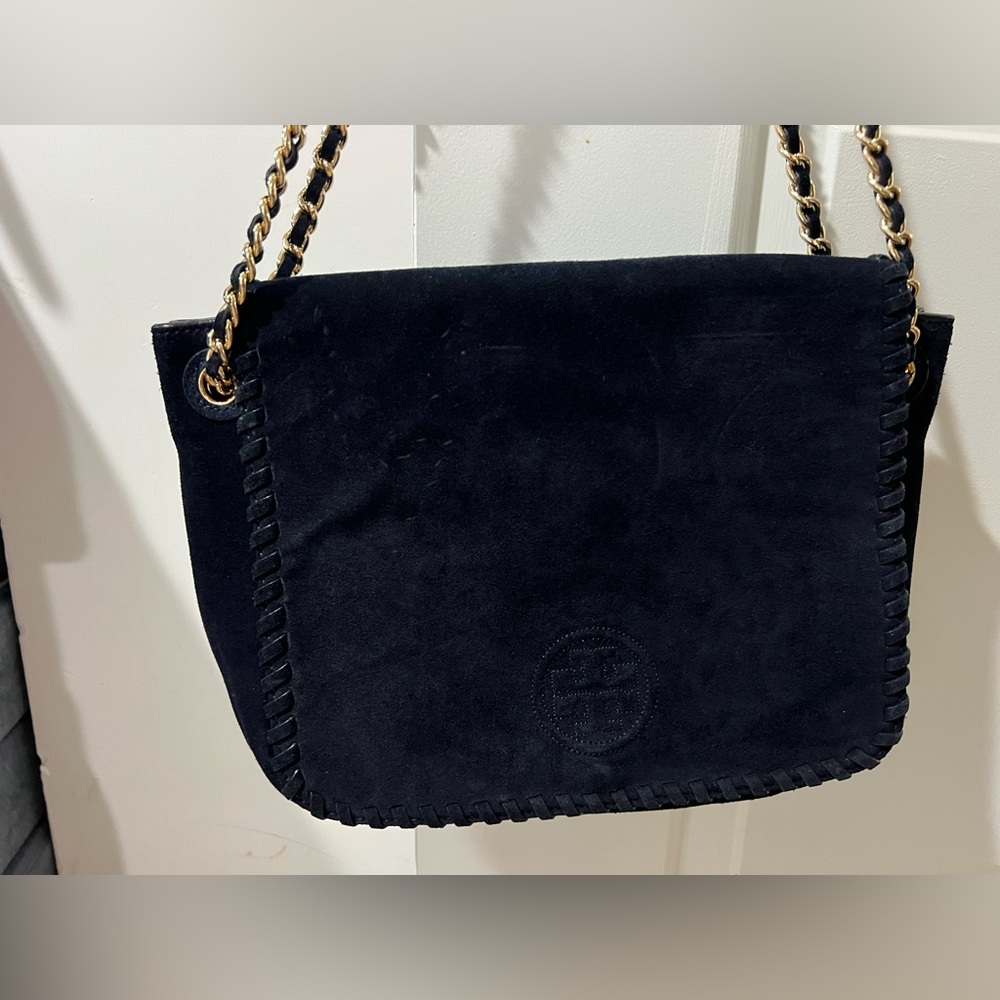 Tory Burch Suede Flap Shoulder Bag
